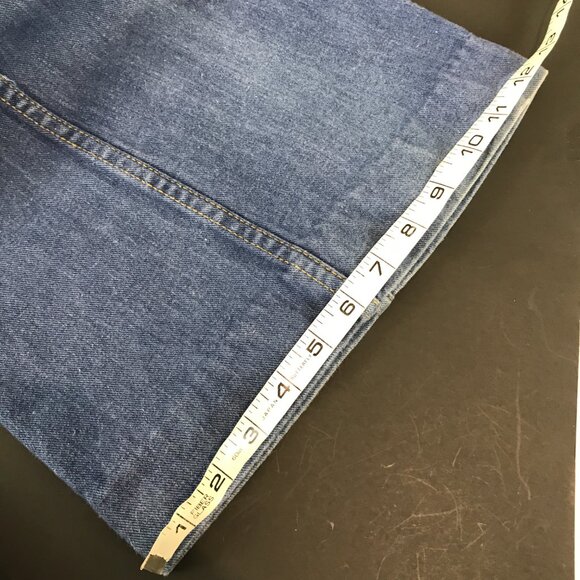 Women's Vintage Pentimento wide flare small size boho applique jeans - Picture 4 of 10